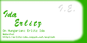 ida erlitz business card